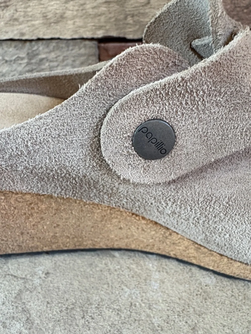 Papillio sz 41 taupe wedge slip on clogs/mules